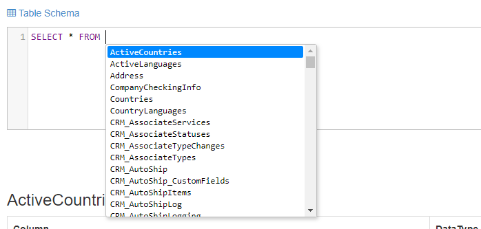 Press CTRL+SPACE on your keyboard to enable the SQL Type Ahead feature.