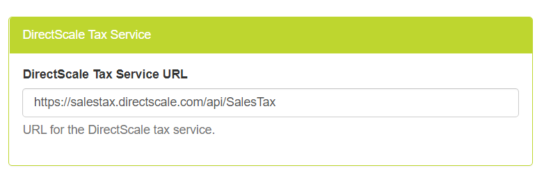 DirectScale Tax Service section