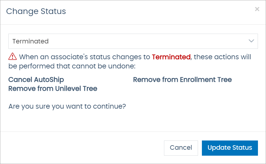 Changing Associate Statuses – Help Center