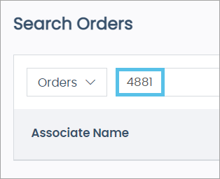Searching by Order Number – Help Center