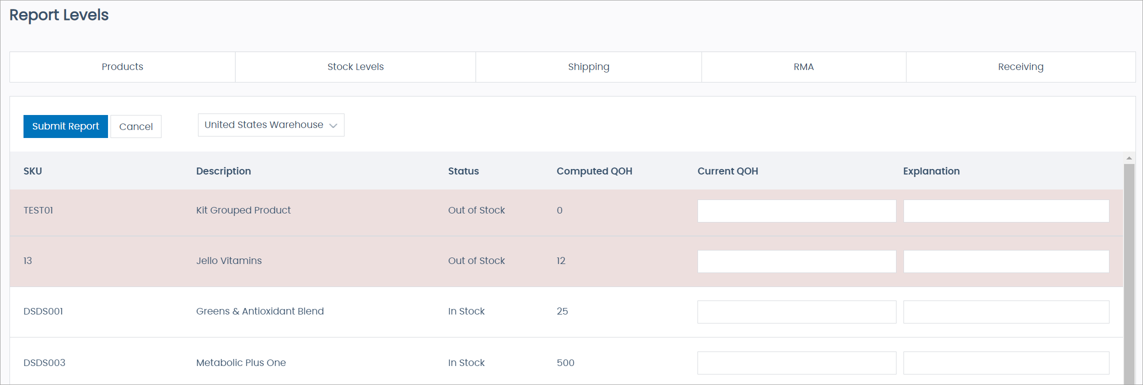 Reporting Stock Level Discrepancies – Help Center