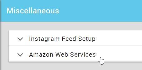 Expand Amazon Web Services section