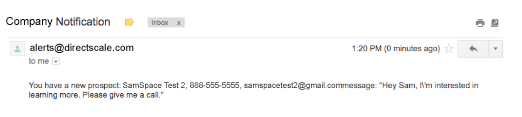 Email notification
