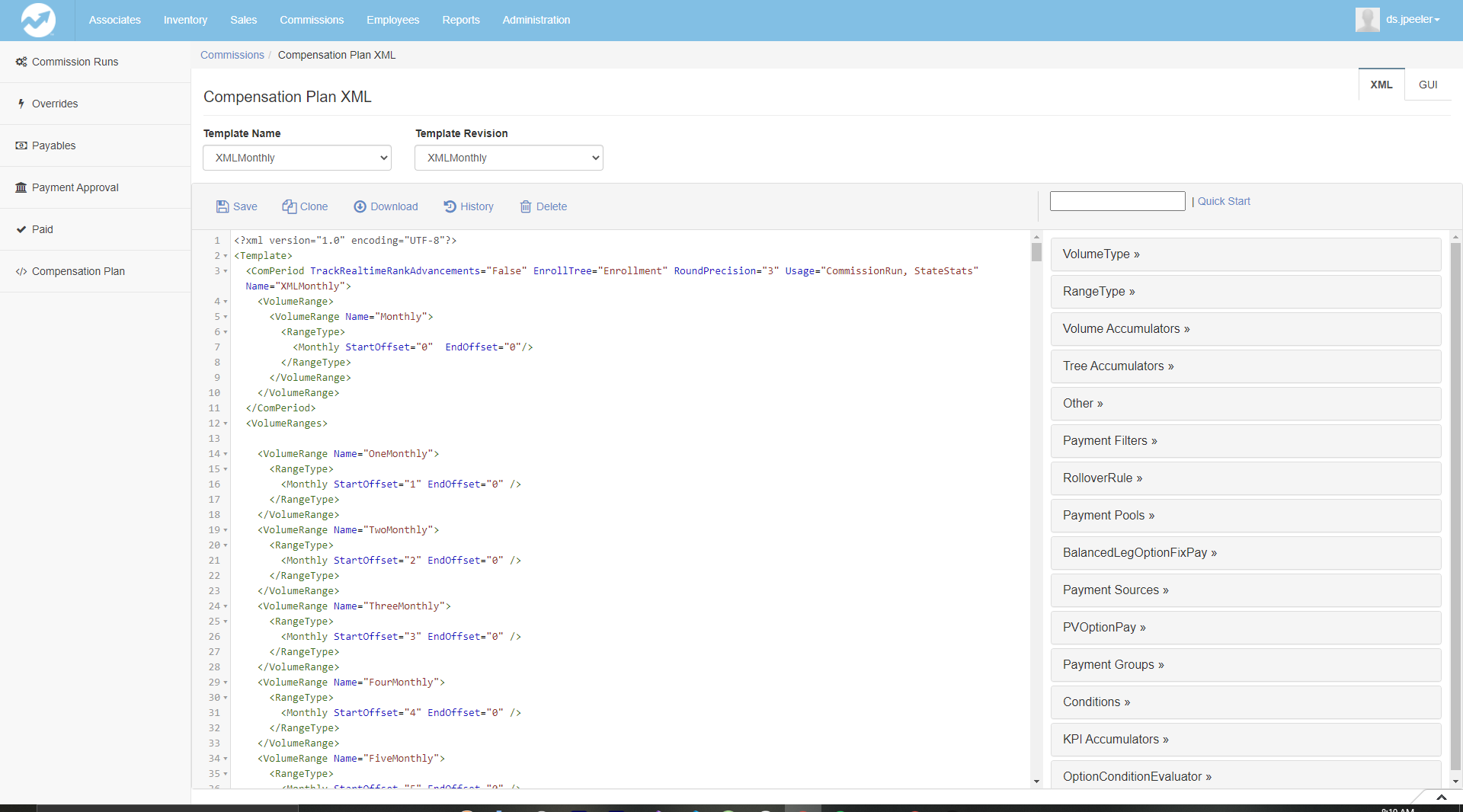 XML Compensation Plan Editor